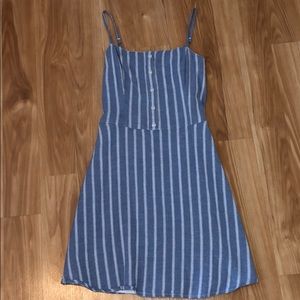 trendy navy and white stripe dress
